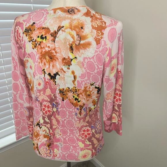 BCBGMaxazria Cardigan Size L Pink Feminine BC413811a beaded - Picture 6 of 9